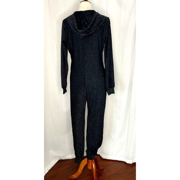 SAVAGE FENTY Rihanna Sleep & Shine Hooded Jumpsuit  L Black Caviar PJ Loungewear - Picture 8 of 10